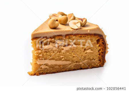 Peanut Cake Isolated, Nuts Bakery, Organic Peanuts Dessert Abstract Generative AI Illustration 102856441