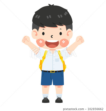 Cute boy student with school bag 102856662