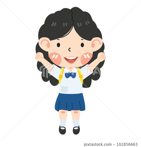 Cute girl student with school bag Cute girl student with school bag 102856663