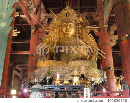 Seated statue of Nyoirin Kannon in the Great Buddha Hall of Todaiji Temple 102856836
