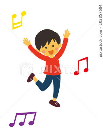 音符和兒童（男孩） 102857684