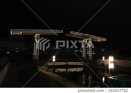 Kobe's drawbridge at night 102857782