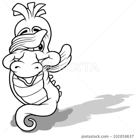 Drawing of a Sea Horse 102858637