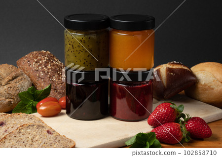 4 types of homemade jam 4 types of homemade jam 102858710
