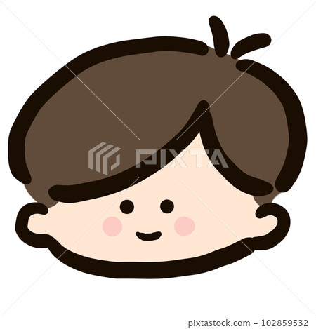 手繪風格的短髮男孩插畫 102859532