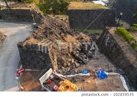 Kumamoto Castle after the Kumamoto earthquake Ishigaki Kumamoto Castle after the Kumamoto earthquake Ishigaki 102859535