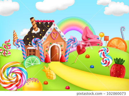 Cweet Candy Land Cartoon Background Cweet Candy Land Cartoon Background 102860073