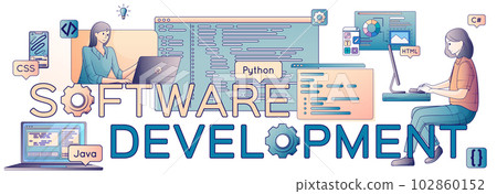 Software Development Text Composition - Stock Illustration [102860152 ...