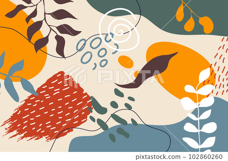 Unusual abstract background in modernist style. Abstract organic shapes inspired by impressionism 102860260