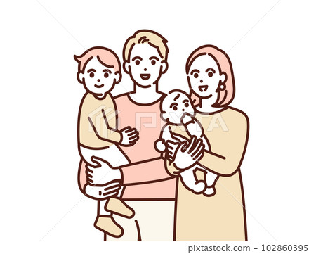 A home full of happiness. Vector illustration material of a warm and close family. A home full of happiness. Vector illustration material of a warm and close family. 102860395