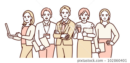 一個積極的商業人士的矢量插圖材料。 102860401