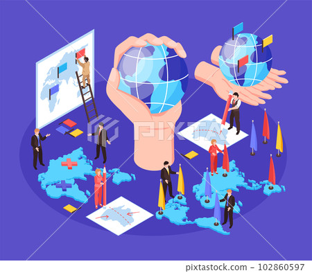 World Geopolitics Hands Composition 102860597
