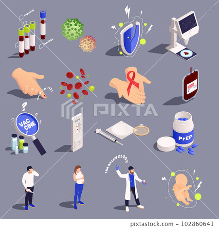 Hiv Aids Isometric Set Hiv Aids Isometric Set 102860641
