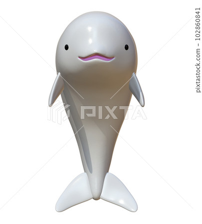 3D stereoscopic beluga character 102860841