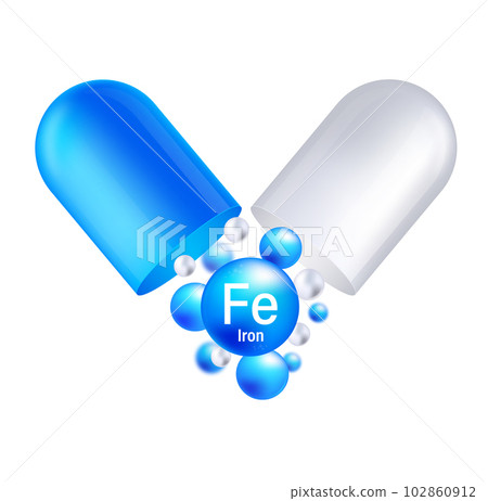 Ferrum, Fe. Icon structure chemical element...-插圖素材 [102860912] - PIXTA圖庫