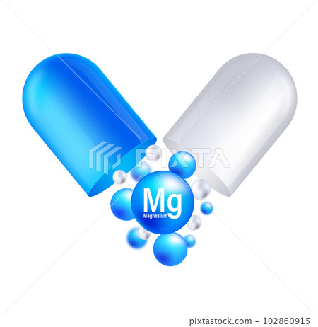 Magnesium icon structure chemical element round shape circle light blue. Chemical element of periodic table 102860915