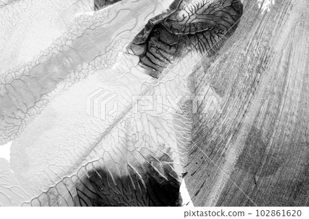 black white abstract acrylic painting color texture on white paper background by using rorschach inkblot method black white abstract acrylic painting color texture on white paper background by using rorschach inkblot method 102861620