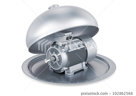Restaurant cloche with electric motor, 3D rendering 102862568