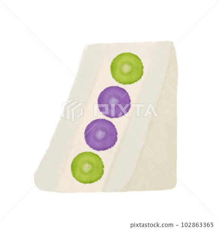 muscat fruit sandwich, hand drawn illustration muscat fruit sandwich, hand drawn illustration 102863365