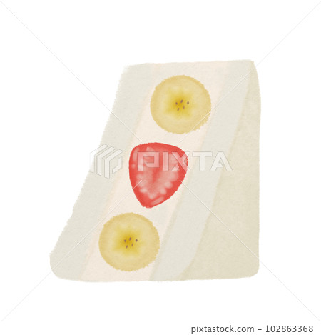 strawberry banana fruit sandwich, hand drawn illustration strawberry banana fruit sandwich, hand drawn illustration 102863368