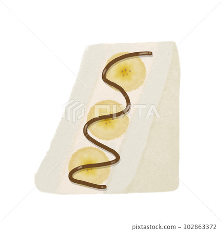 banana choco fruit sandwich, hand drawn illustration banana choco fruit sandwich, hand drawn illustration 102863372