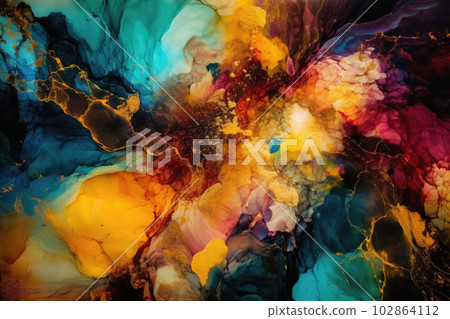 Modern Colorful Oil Painting Koala Artist Stock Illustration