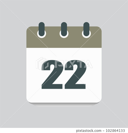 Vector icon calendar day number 22, 22th day month Vector icon calendar day number 22, 22th day month 102864133