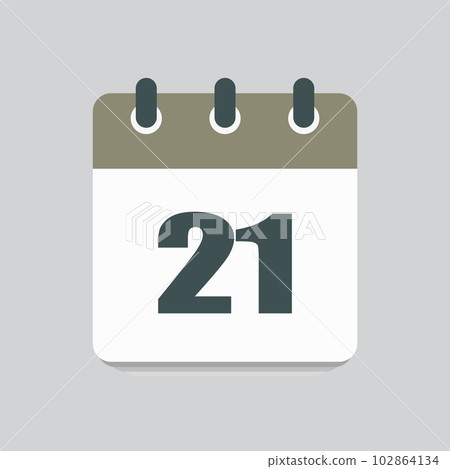 Vector icon calendar day number 21, 21th day month Vector icon calendar day number 21, 21th day month 102864134