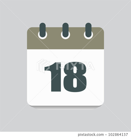 Vector icon calendar day number 18, 18th day month 102864137