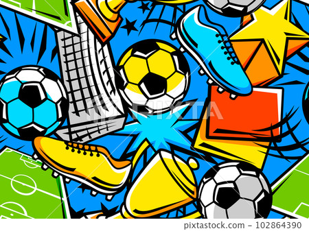 Pattern with soccer symbols. Football club illustration. Pattern with soccer symbols. Football club illustration. 102864390