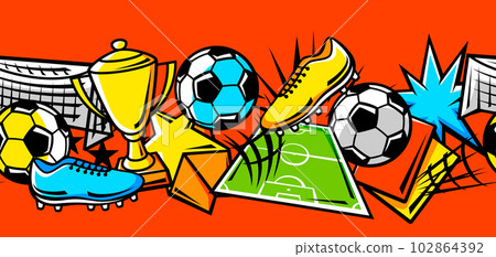 Pattern with soccer symbols. Football club illustration. Pattern with soccer symbols. Football club illustration. 102864392