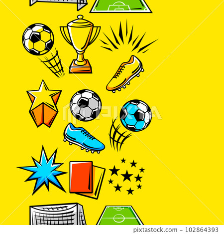 Pattern with soccer symbols. Football club illustration. Pattern with soccer symbols. Football club illustration. 102864393