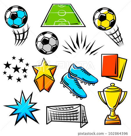 Set of soccer symbols. Football club illustration. Set of soccer symbols. Football club illustration. 102864396