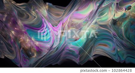 Iridescent swirls morphing abstract fluid art Iridescent swirls morphing abstract fluid art 102864428