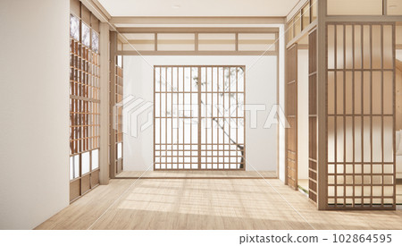 Japan style ,empty room decorated in white room japan interior. Japan style ,empty room decorated in white room japan interior. 102864595