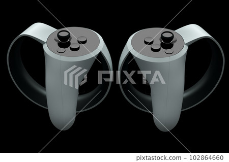 Virtual reality white controllers for online and cloud gaming on black Virtual reality white controllers for online and cloud gaming on black 102864660