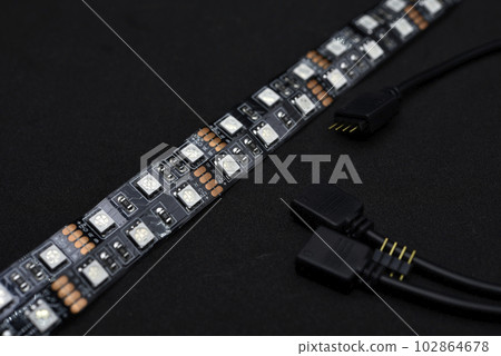 LED strip into the computer. PTC lighting. LEDs. 102864678