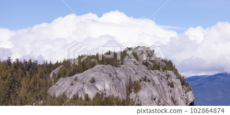 Rocky cliffs on Chief Mountain in Squamish, BC, Canada 102864874