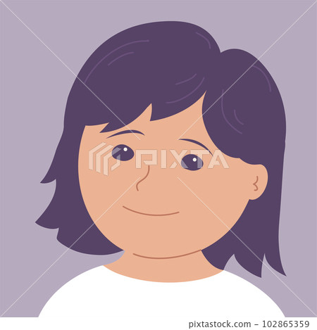 Cartoon portrait of a little happy girl Cartoon portrait of a little happy girl 102865359
