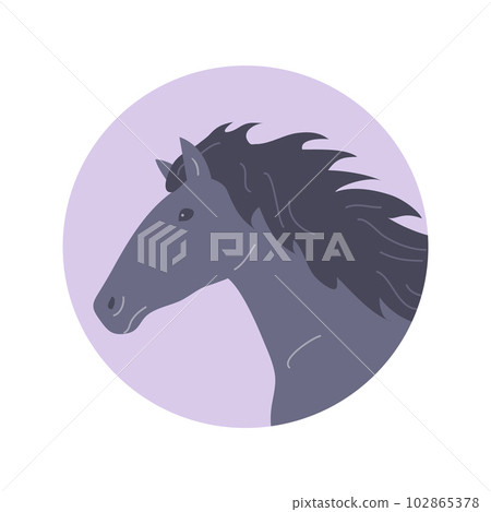 A beautiful horse with a mane and hooves 102865378