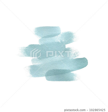 Watercolor strokes, spots, turquoise. Illustration, isolated object on a white background. For decoration, design and composition of the night sky, snow, beautiful background. 102865425