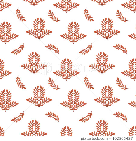 Brown autumn leaves simple repeat pattern watercolor seasonal seamless ornament for textile, gift paper, invitations any holiday thanksgiving design, vintage romantic hand drawn style Brown autumn leaves simple repeat pattern watercolor seasonal seamless ornament for textile, gift paper, invitations any holiday thanksgiving design, vintage romantic hand drawn style 102865427