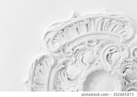 Vintage background photo with a white stucco ceiling plafond 102865873