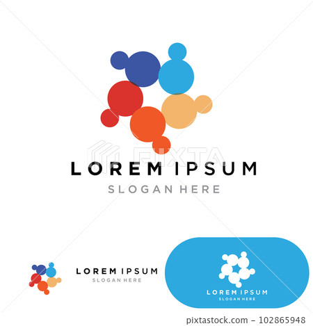 world comunity logo with people and globe illustration design vector. world comunity logo with people and globe illustration design vector. 102865948