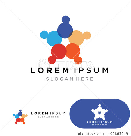 world comunity logo with people and globe illustration design vector. world comunity logo with people and globe illustration design vector. 102865949