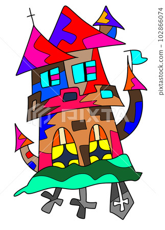 色彩繽紛的萬聖節城堡 色彩繽紛的萬聖節城堡 102866074