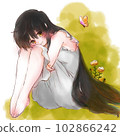 Butterflies, girls and flowers 102866242
