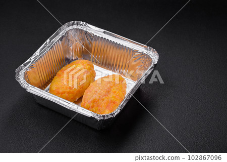 Delicious steam cutlets with carrots, cheese, salt and spices Delicious steam cutlets with carrots, cheese, salt and spices 102867096