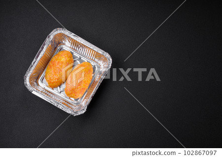 Delicious steam cutlets with carrots, cheese, salt and spices Delicious steam cutlets with carrots, cheese, salt and spices 102867097