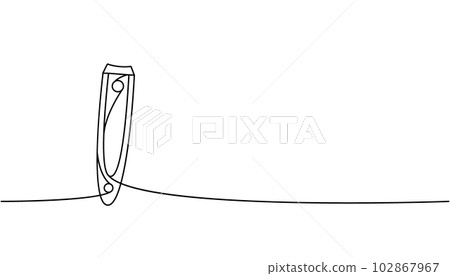 Nail cuticle tongs one line continuous drawing. Manicure and pedicure tools continuous one line illustration. Vector linear illustration Nail cuticle tongs one line continuous drawing. Manicure and pedicure tools continuous one line illustration. Vector linear illustration 102867967